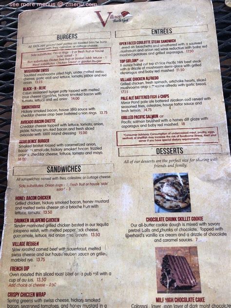 village bar and grill sunriver|riverside grill menu.